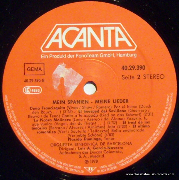 ACANTA 40.29.390 - Placido Domingo, Orquestra Simfónica De Barce - Image 3