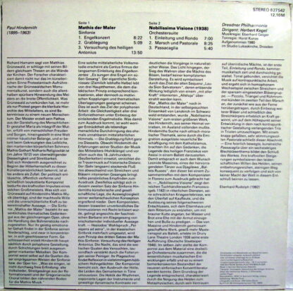 Eterna 8 27 542 - Paul Hindemith, Dresdner Philharmonie, Herbert - Image 2