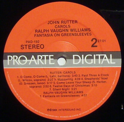 Pro Arte PAD-192 - John Rutter, Arnold Bax, Gustav Holst, Ralph - Image 3