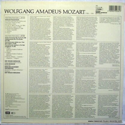His Master's Voice 27 0236 1 - Wolfgang Amadeus Mozart, Yehudi M - Image 2