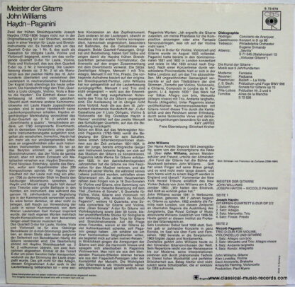 Columbia Masterworks MS 7163 - John Williams (7), Niccolò Pagani - Image 2