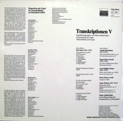 Schwann Musica Mundi VMS 2094 E - Oskar Gottlieb Blarr, Erik Sat - Image 2