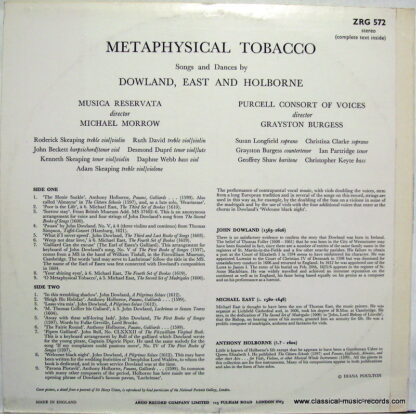 Argo RG 572 - John Dowland, Michael East, Anthony Holborne, Musi - Image 2