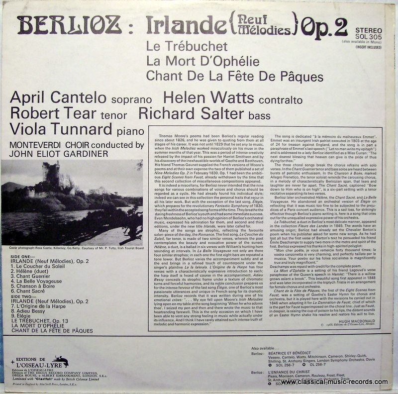 L'Oiseau-Lyre SOL 305 - Hector Berlioz, April Cantelo, Helen Wat - Image 2