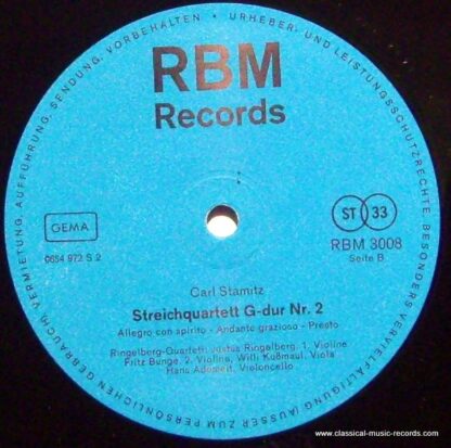 RBM Records RBM 3008 - Franz Xaver Richter, Carl Stamitz, Ringel - Image 3