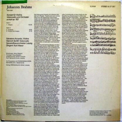 Eterna 8 27 357 - Johannes Brahms, Salvatore Accardo, Heinrich S - Image 2