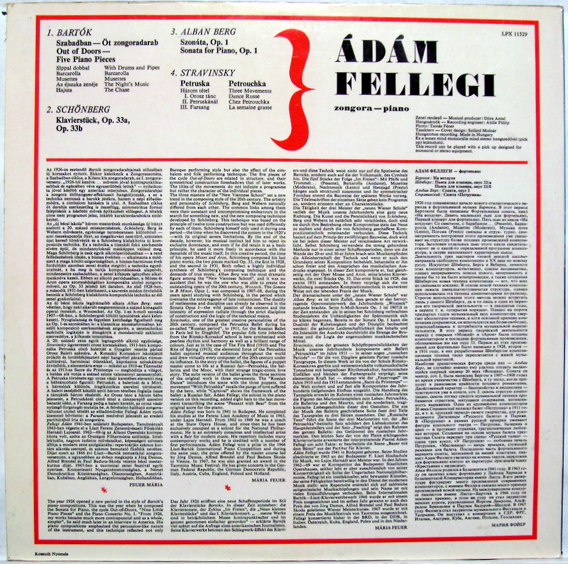 Hungaroton SLPX 11529 - Béla Bartók, Arnold Schoenberg, Alban Be - Image 2