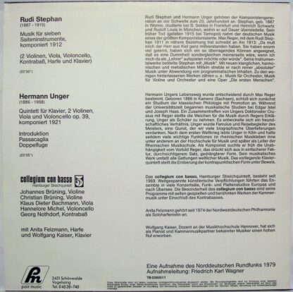 Pair Music TB 0380011 - Rudi Stephan, Hermann Unger, Collegium C - Image 2