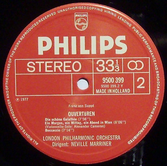 Philips 95 00 399 - Franz von Suppé, Sir Neville Marriner, Londo - Image 3
