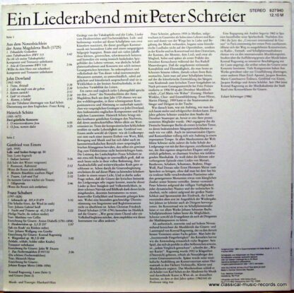 Eterna 8 27 940 - Peter Schreier, Konrad Ragossnig - Ein Liedera - Image 5