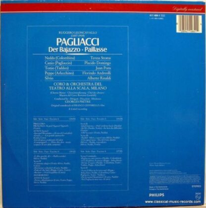 Philips 411 484-1 - Ruggiero Leoncavallo, Placido Domingo, Teres - Image 2