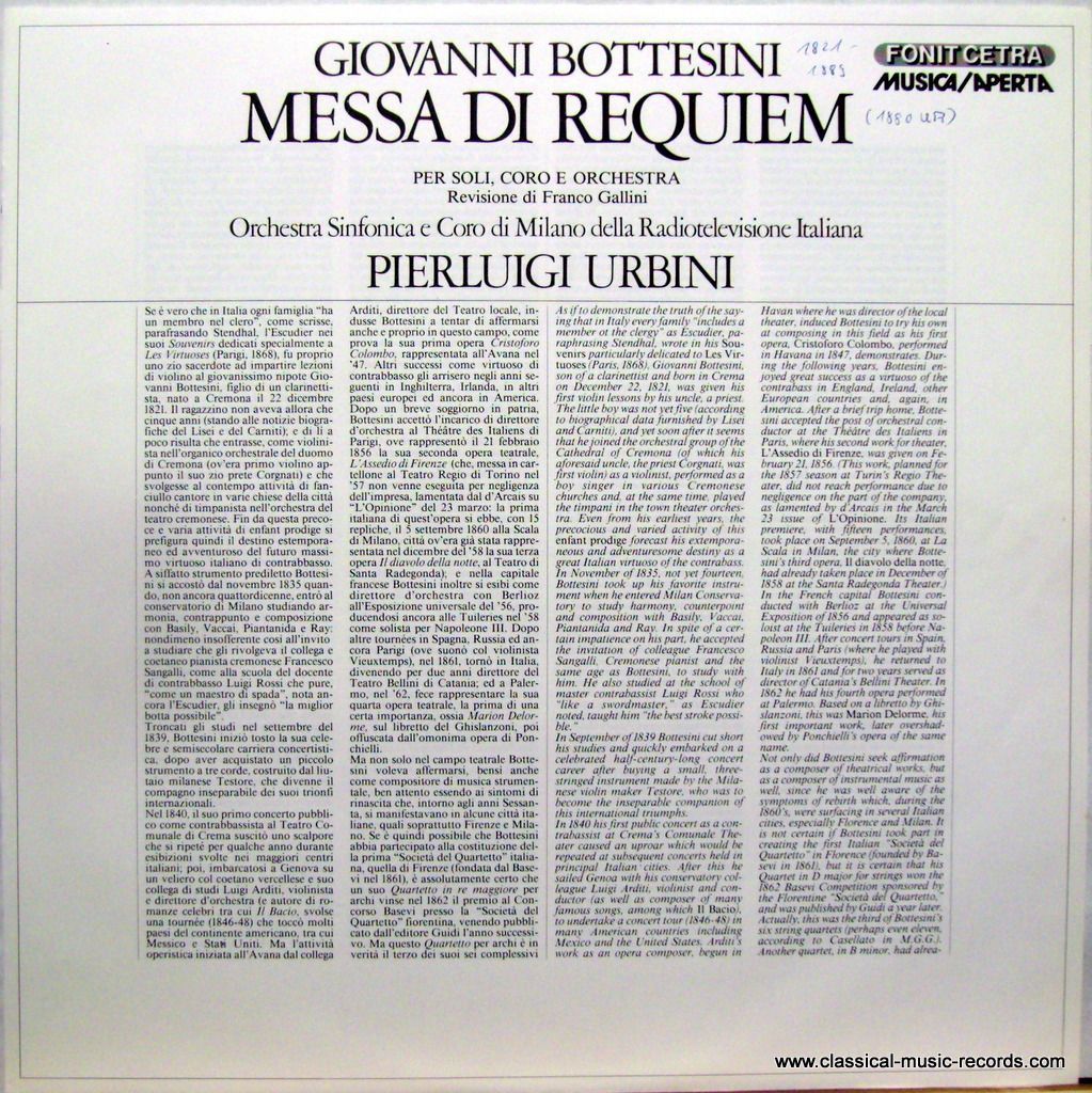 Fonit Cetra LMA 3015 - Giovanni Bottesini, Yasuko Hayashi - Mess - Image 2