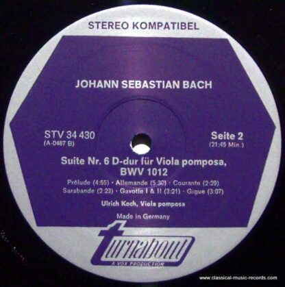 Turnabout TV-S 34430 - Johann Sebastian Bach, Konrad Ragossnig, - Image 3