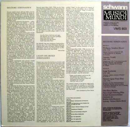 Schwann Musica Mundi VMS 803 - Wolfgang Amadeus Mozart, Antonio - Image 2