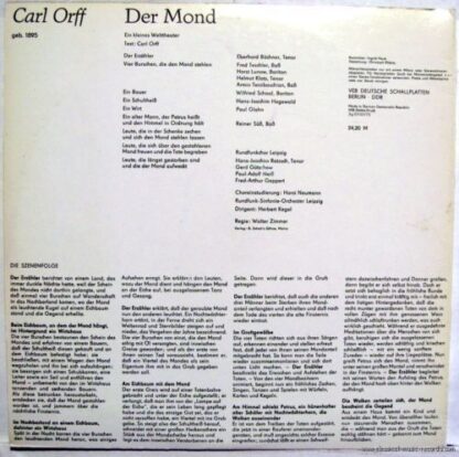 Eterna 8 26 332-333 - Carl Orff, Rundfunkchor Leipzig, Rundfunk- - Image 2