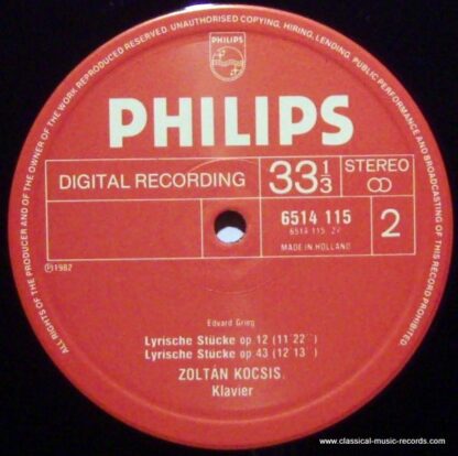 Philips 6514 115 - Edvard Grieg, Zoltán Kocsis - Lyrische Stücke - Image 3