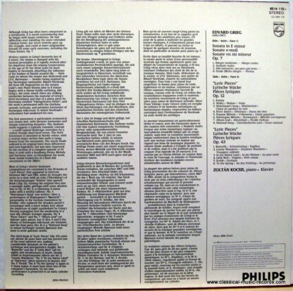 Philips 6514 115 - Edvard Grieg, Zoltán Kocsis - Lyrische Stücke - Image 2