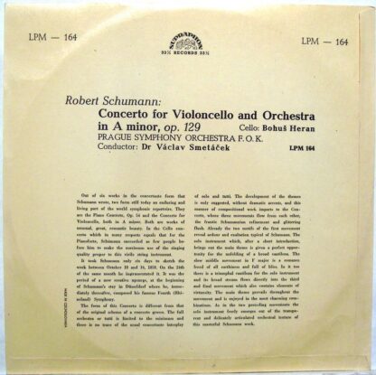 Supraphon D LPM 164 - Robert Schumann,The Prague Symphony Orches - Image 2
