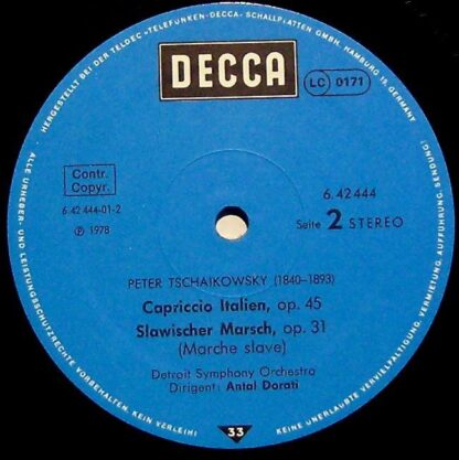 DECCA 6.42 444 AS - Pyotr Ilyich Tchaikovsky - 1812 Overture - Image 5