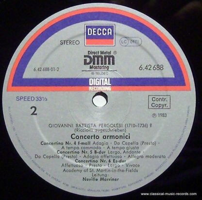 DECCA 6.42688 AZ - Giovanni Battista Pergolesi, The Academy Of S - Image 3
