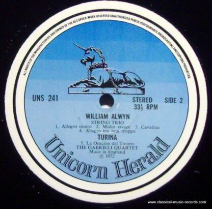 Unicorn Records (3) UNS 241 - The Gabrieli String Quartet, Willi - Image 3