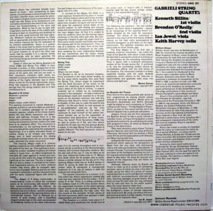 Unicorn Records (3) UNS 241 - The Gabrieli String Quartet, Willi - Image 2