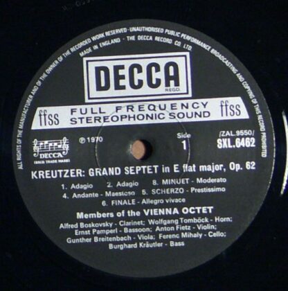 DECCA SXL 6462 - Konradin Kreutzer, Franz Berwald, Mitglieder De - Image 3