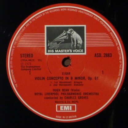 His Master's Voice ASD 2883 - Sir Edward Elgar, Hugh Bean, Royal - Image 3