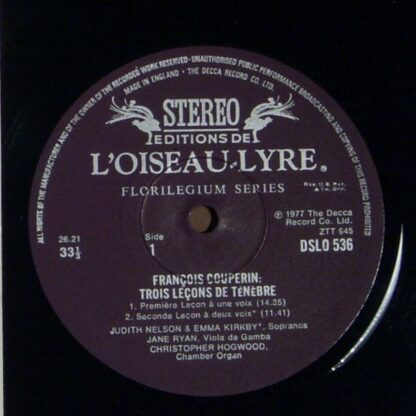 L'Oiseau-Lyre DSLO 536 - François Couperin, Judith Nelson, Emma - Image 3