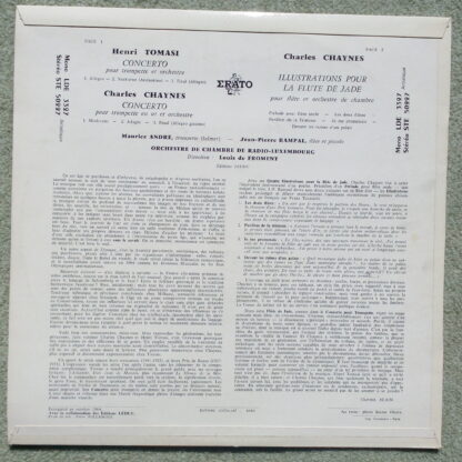 Erato STE 50227 - Henri Tomasi, Charles Chaynes - 2 Concertos Po - Image 2
