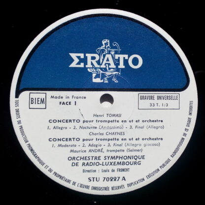 Erato STE 50227 - Henri Tomasi, Charles Chaynes - 2 Concertos Po - Image 3