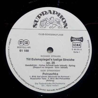 Supraphon 61 188 - The Czech Philharmonic Orchestra, Karel Ančer - Image 3