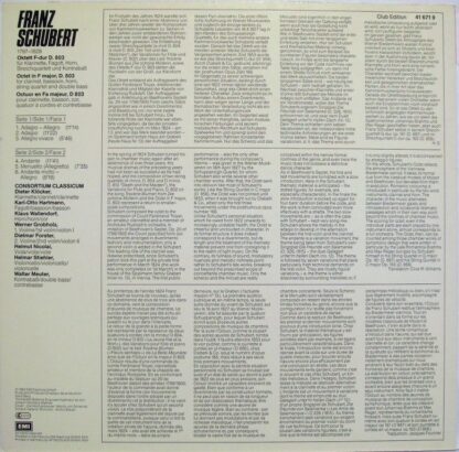 EMI 41 671 9 - Franz Schubert, Consortium Classicum - Oktett F-d - Image 2