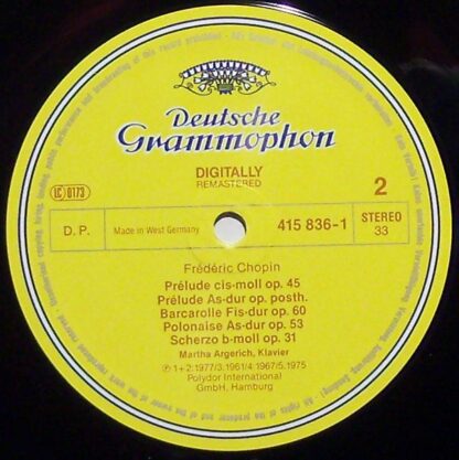 Deutsche Grammophon 415 836-1 - Frédéric Chopin, Martha Argerich - Image 3