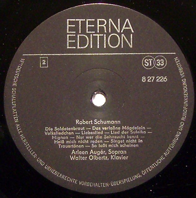 Eterna 8 27 226 - Robert Schumann, Arleen Auger, Walter Olbertz - Image 4