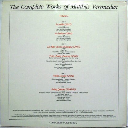 Composers' Voice CVS 8384/1 - Matthijs Vermeulen - The Complete - Image 2