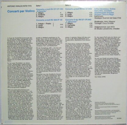 Eterna 8 26 495 - Antonio Vivaldi, Arthur Grumiaux, Staatskapell - Image 2