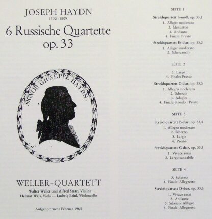 DECCA DK 11 519/1-2 - Joseph Haydn, Weller-Quartett - Sechs Russ - Image 2