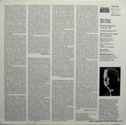 Schwann Musica Mundi VMS 1045 - Max Reger, Franz Klein, Heutling - Image 2