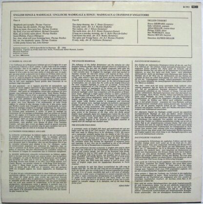 harmonia mundi France B 593 - Deller Consort, Alfred Deller - En - Image 2