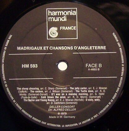 harmonia mundi France B 593 - Deller Consort, Alfred Deller - En - Image 3
