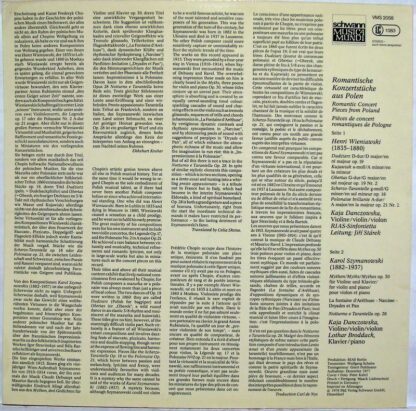 Schwann Musica Mundi VMS 2058 - Henryk Wieniawski, Karol Szymano - Image 2