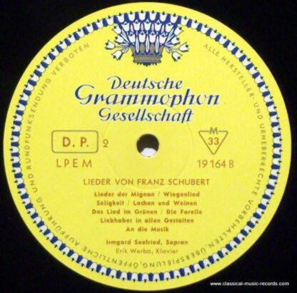 Deutsche Grammophon LPEM 19 164 - Franz Schubert, Irmgard Seefri - Image 3