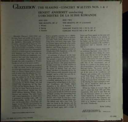 London Records CS 6509 - Ernest Ansermet, Alexander Glazunov, L' - Image 2