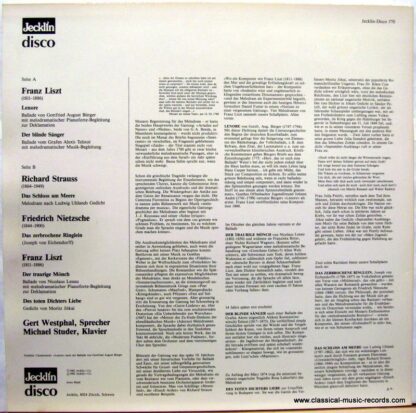 Jecklin-Disco 570 - Franz Liszt, Richard Strauss, Friedrich Niet - Image 2