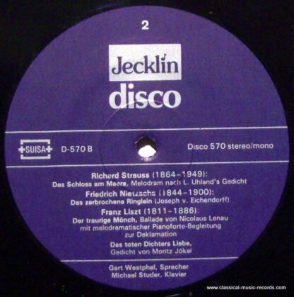 Jecklin-Disco 570 - Franz Liszt, Richard Strauss, Friedrich Niet - Image 3