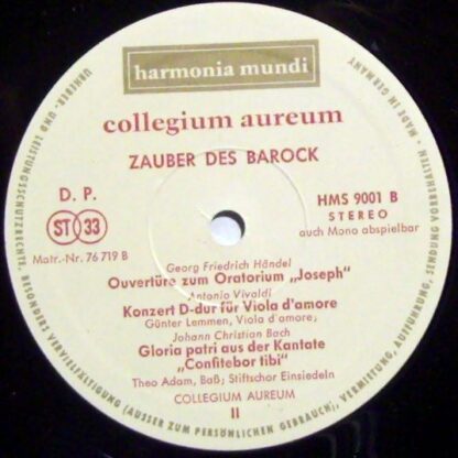 Harmonia Mundi HMS 9001 - Collegium Aureum - Zauber Des Barock - Image 3