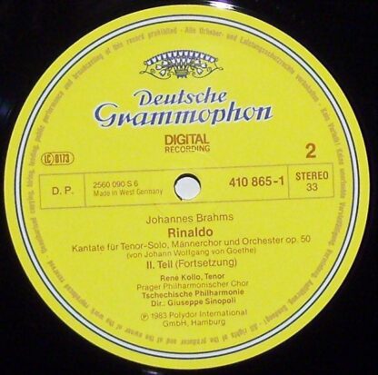 Deutsche Grammophon 410 865-1 - Johannes Brahms, René Kollo, Giu - Image 3