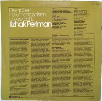 His Master's Voice 1 C 049-02 702 - Itzhak Perlman,Johann Sebast - Image 3
