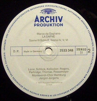 Archiv Produktion 2533 348 - Marco Da Gagliano,Jürgen Jürgens - - Image 3